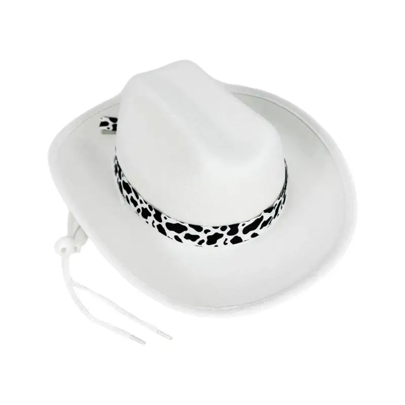 39BD Fashionable Cow Pattern Accent Childrens Cowboy Hats Comfortable Fabric Various Colors Available