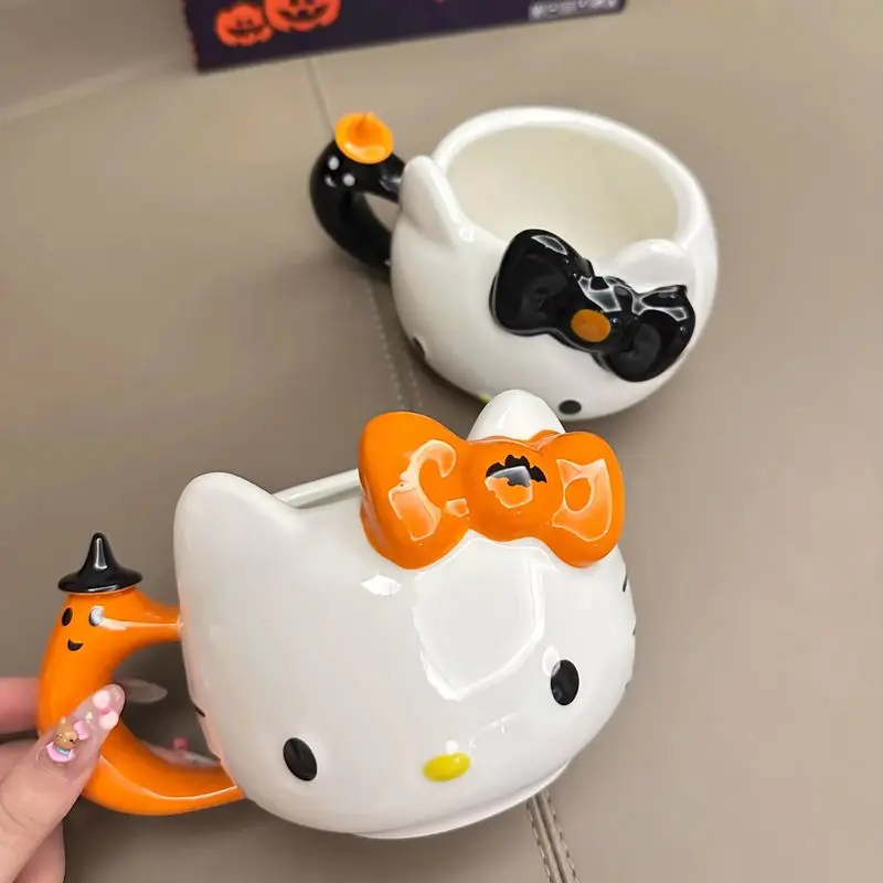 Hellokitty Character Peripheral Halloween Limited Kawaii Ceramic Mug Festive Atmosphere Gifts Party Decorations Gift