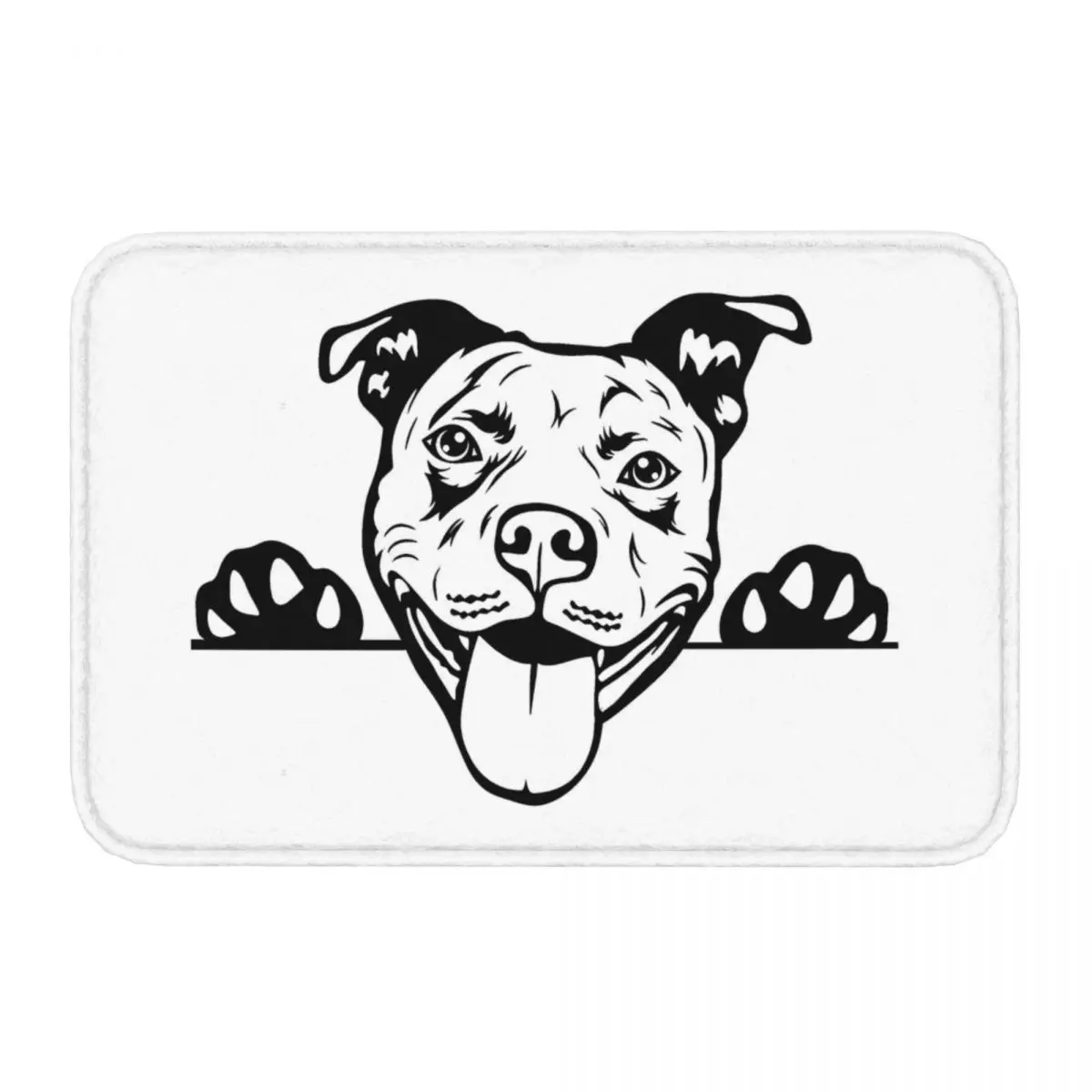 Funny Pitbull Pitbull Dog Lover Line Dog Doge Non-Slip Carpet Doormat Bedroom Kitchen Mat Welcome Floor Rug