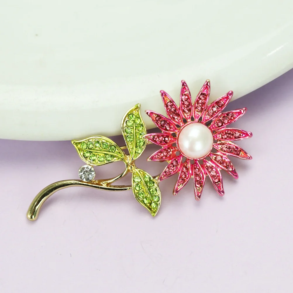 

Sun Flower Shaped Brooch Pin Creative Women Brooches Unique Chest Flower Decor Costume Props Decoration Small Gift for Fashion