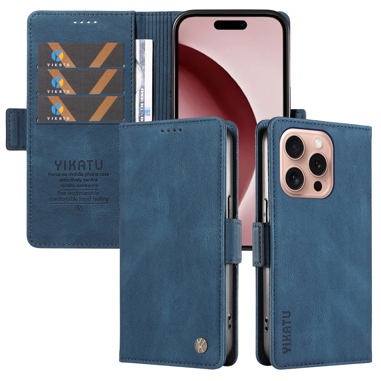 YIKAYU Mobile Leder Tasche Abdeckung Haut Stehen Karte Halter Brieftasche Telefon Fall Für iPhone X XS XR 11 12 13 14 15 Plus 16 Pro Max
