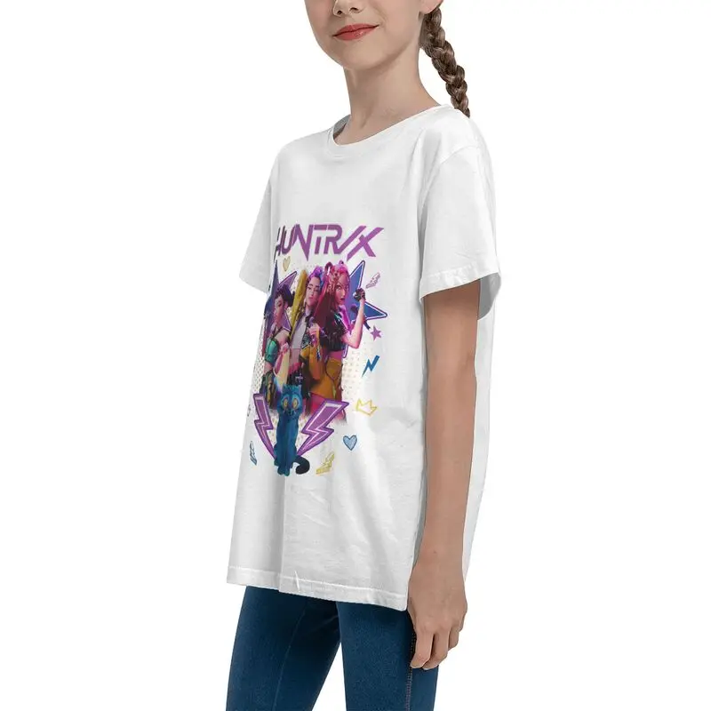 أنيمي Kpop شيطان الصيادين الكرتون القطن الأبيض تي شيرت الأطفال الطلاء تأثيري حلي العصرية طباعة قصيرة الأكمام الملابس الناعمة هدية #6