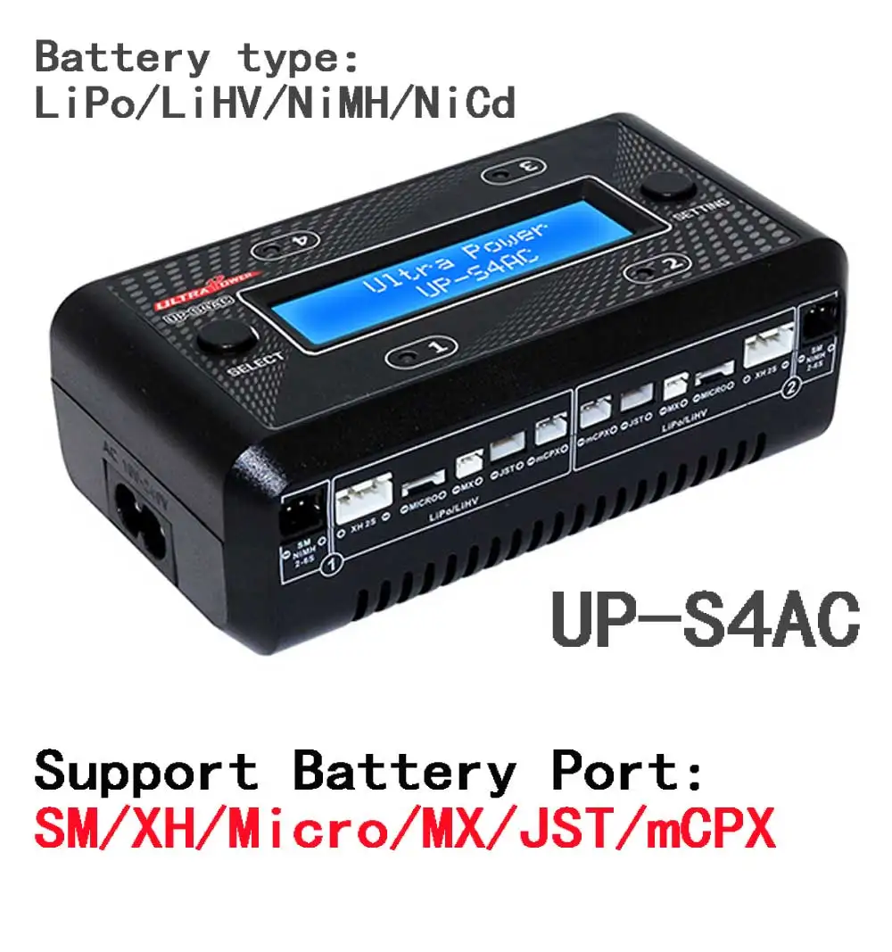 Ultra Power UP-S4AC UP-S6AC UP-S6 SM/XH/Micro/MX/JST/mCPX Lipo LiHV NiMH Battery Charger for RC Helicopte FPV Drone Car Boat