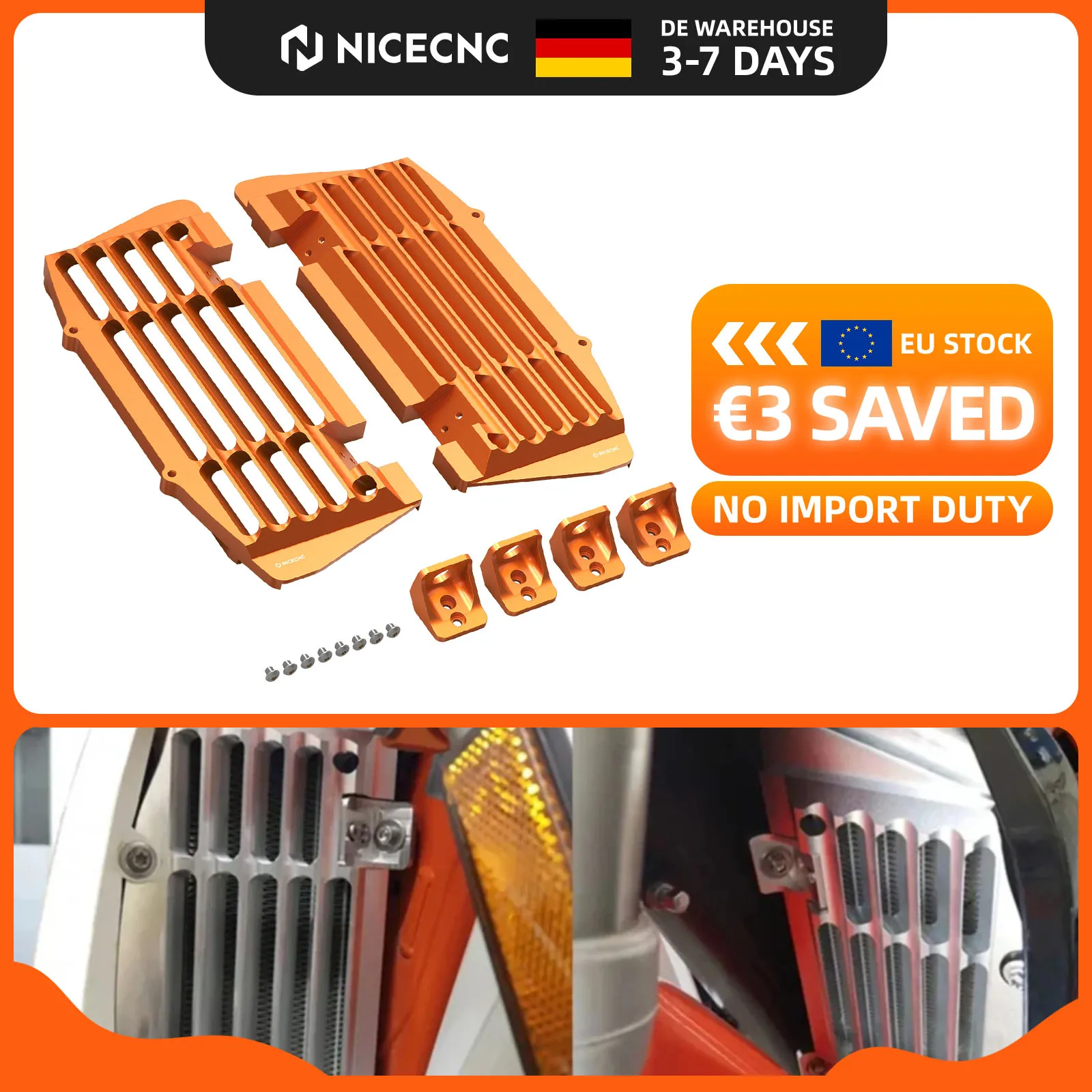 Image of (EU-Lager) NICECNC Kühlergitter-Abdeckungs-Kit für 2017-2023 KTM EXC 300 XC-W 250 EXC-F 500 450 Husqvarna TE 300 FE 450 FE 350