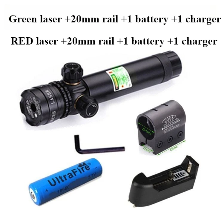 Red and Green Laser Sight, Adjustable Up, Down, Left and Right, Laser Aiming Device with Battery and Charger