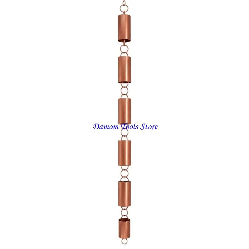 57BE Rain Chain for Gutter Outlets with Linked Round Connectors for Runoff