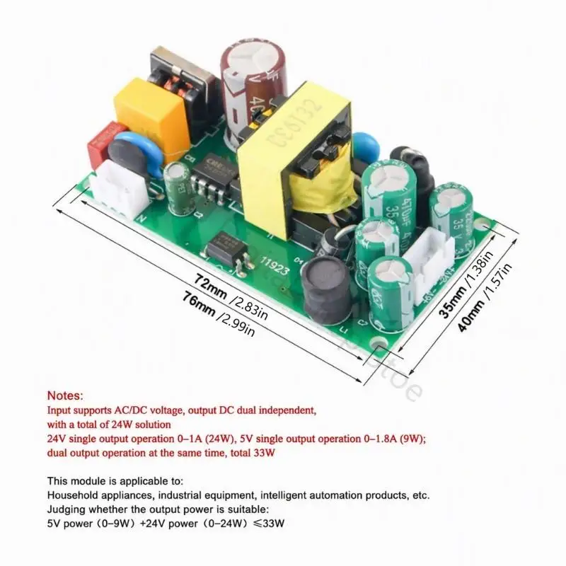 96BA 220V-Eingangsstromversorgungs-Umwandlungsmodul 5V 24V für Zugangskontrolle und Robotik – Detail 6