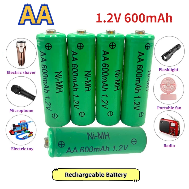 Rechargeable 1.2V AA/AAA Ni-MH Rechargeable Battery 600mAh for Camera Torch Remote MP3/MP4 Player Electric Shaver Spare Battery