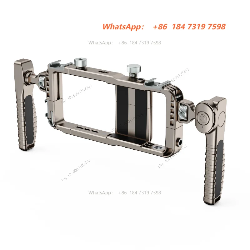 Universal Smartphone Video Rig with Handles Phone Cage 67mm Filter Adapter for iPhone 17 16 14 15 Pro Max ***S26 Ultra