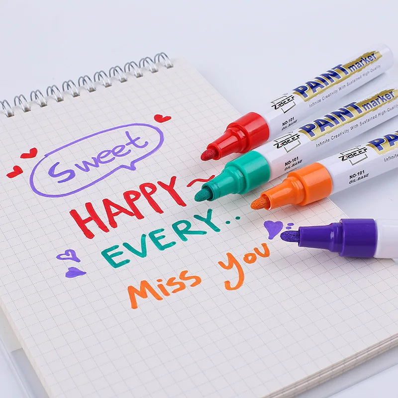 Marqueurs de peinture blancs, 1 pièce, ensemble de stylos de peinture imperméables à base d'huile pour pneus de voiture, séchage rapide et Permanent