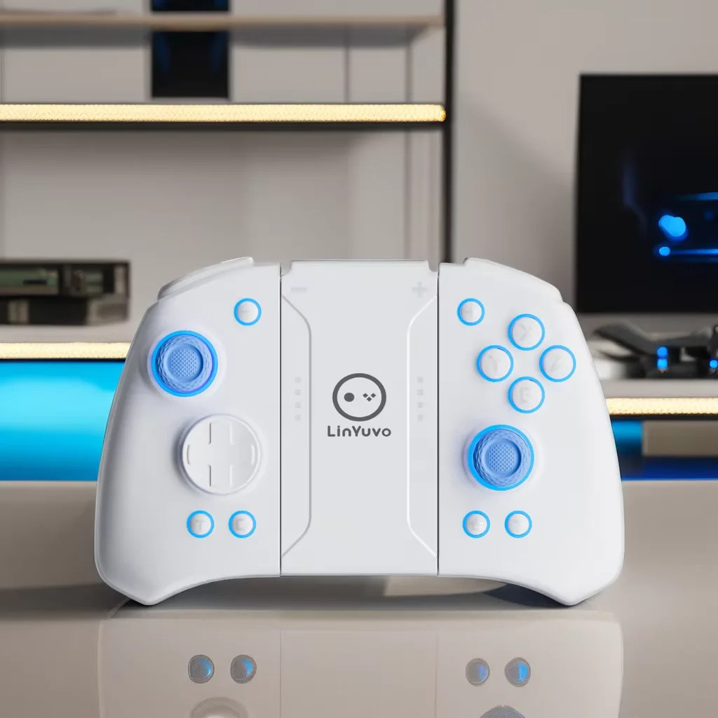 LinYuvo Gamepad KS33 for Switch & Switch Lite with Mechanical Buttons,6-Axis Gyro Motion,7 Colorful Lights and Macro Programming