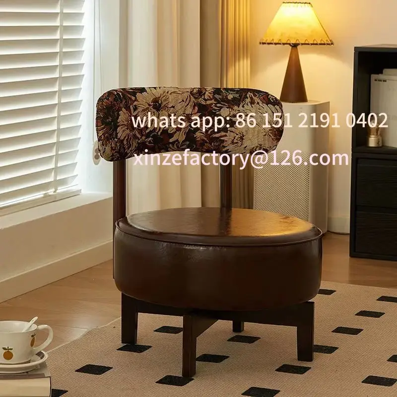 

Customizable Solid Wood Sofa Living Room Rotating Chair Balcony Leisure Back Sedentary Single Sofa Chair Household