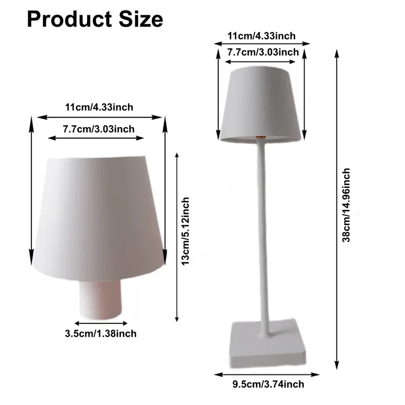 LED Rechargeable Table Lamp Wireless Desktop Bedside Mood Night Light Bedroom Study Office Bar Outdoor Club Cafe Decor