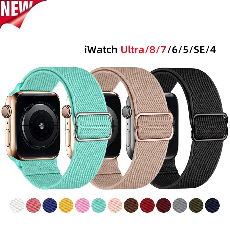 

Nylon Strap for Apple Watch Band 44mm 40mm 38mm 42mm ultra 49mm Elastic Bracelet Correa iwatch Series 7 SE 6 5 4 8 45mm 41mm