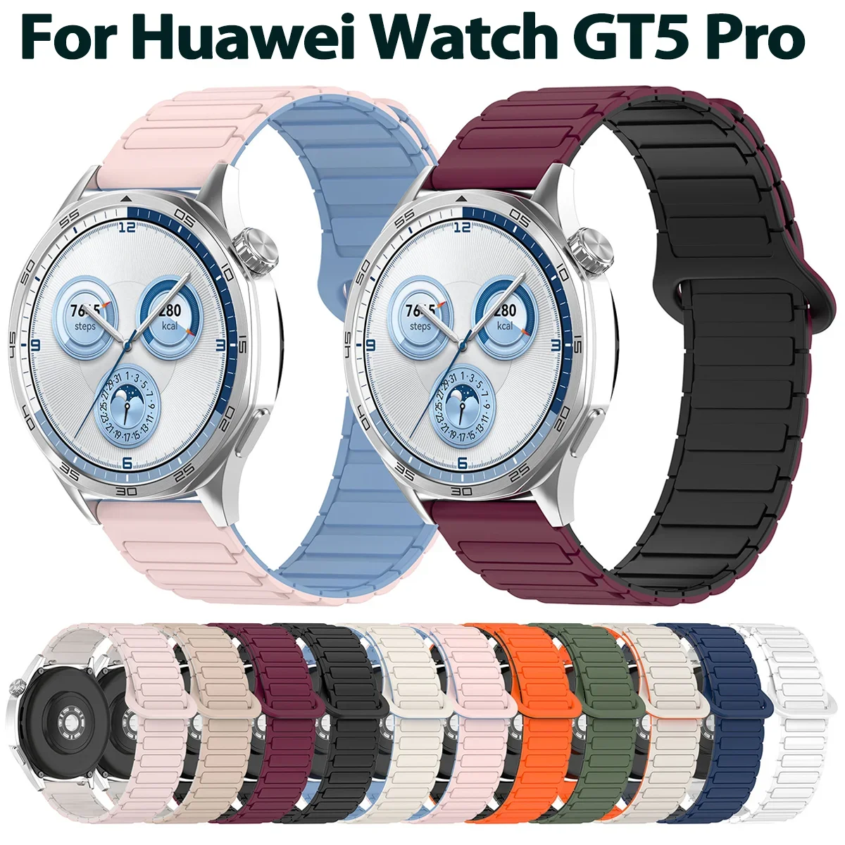 Silikon-Magnetarmband für Huawei GT5 Pro 46 mm 42 mm Armband für Samsung Galaxy Watch 7 6 5 Armband 18 mm 20 mm 22 mm Schlaufenband
