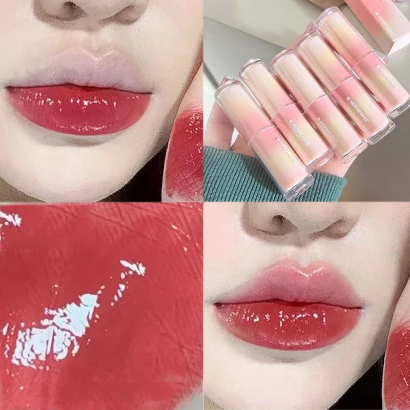 Mirror Jelly Lipstick Plumping Lasting Non-stick Cup Red Lips Pigment Moisturizing Water Light Crystal Lips Makeup Cosmetics