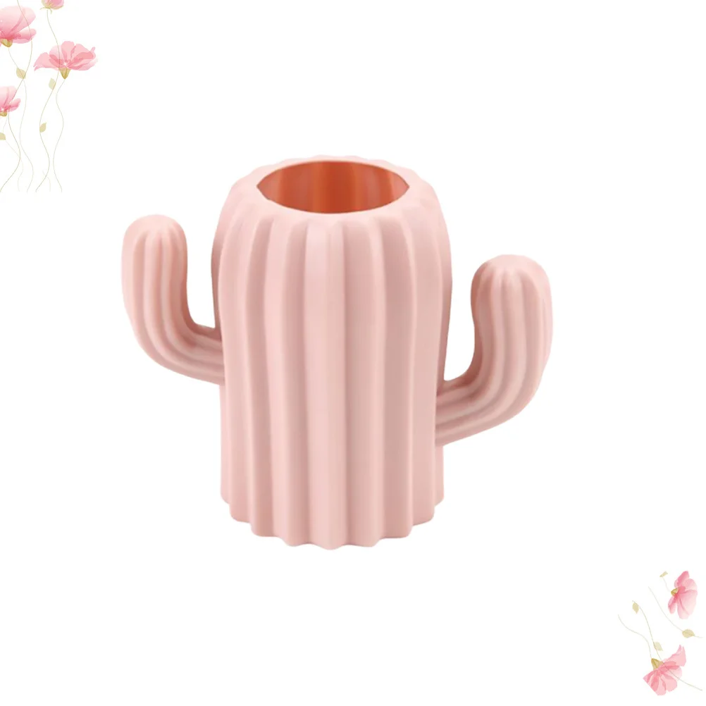 

Cactus Pen Holder For Desk Stationery Storage Box Desktop Organizer Pencil Container Creative Office Supplies Pink