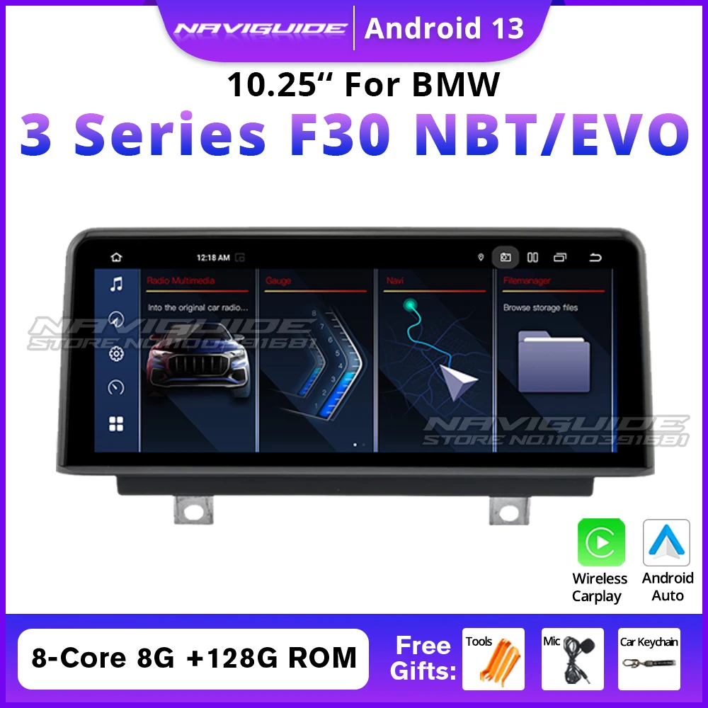 COREYES 10.25'' Android 13 Carplay For BMW 3 Series 4 Series F30 F31 F32 F33 F34 F35 F NBT System Multimedia Player Car Radio