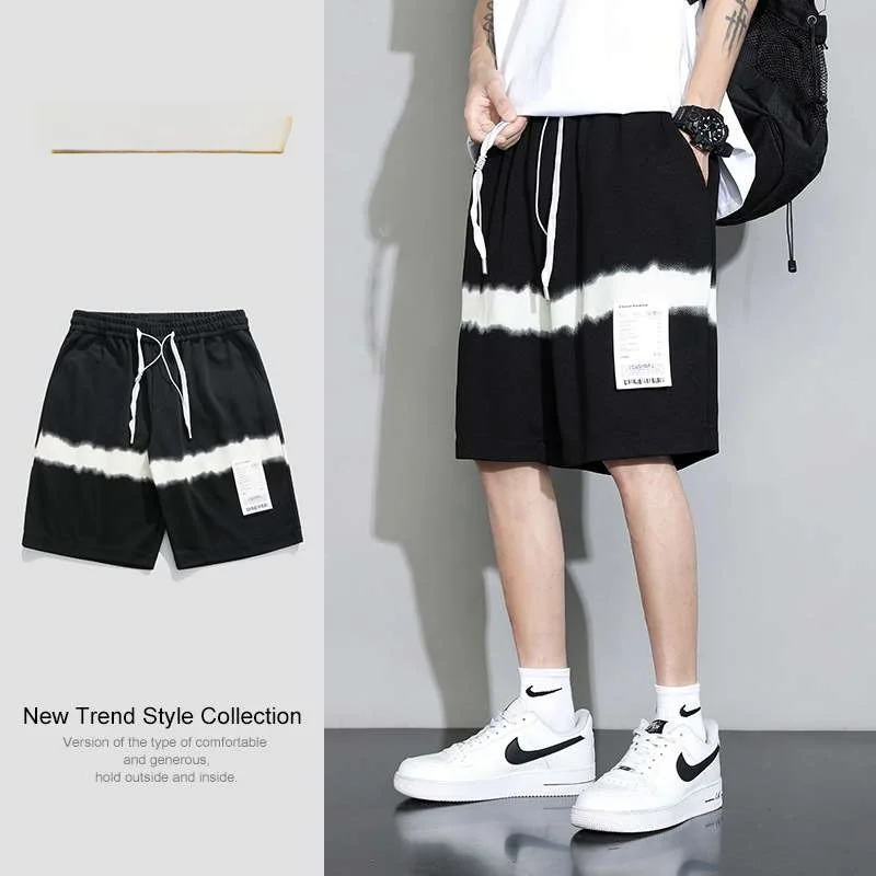 

Летние повседневные мужские orts Hong Kong Sle Tiedye High Street, прямые ноги со средней талией, длиной, молодежный энергетический узор