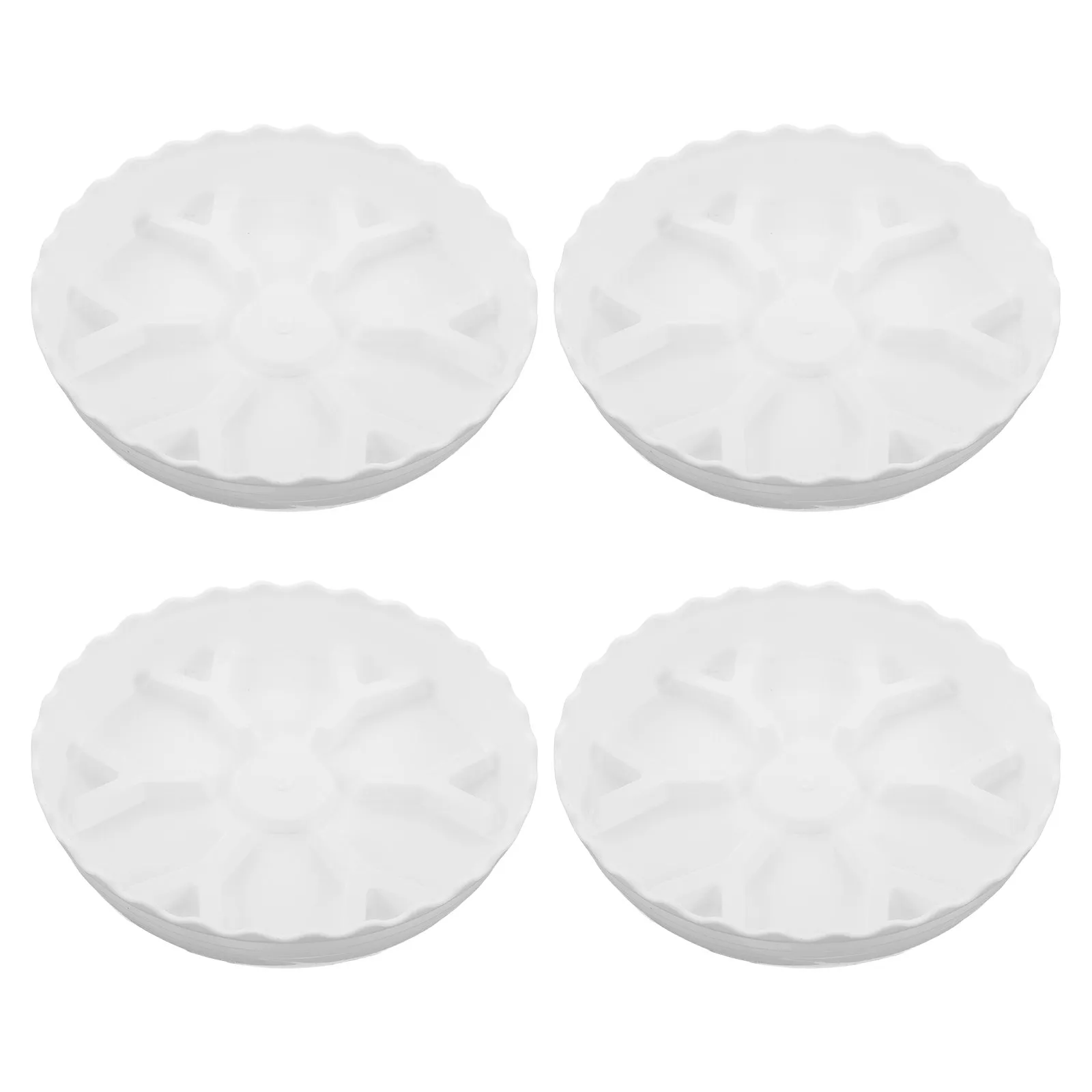 4Pcs Flower Pot Base Round Plant Saucer Thick Plastic Heavy Duty Water Tray for Pots Indoor Outdoor Garden White Plastic Plant