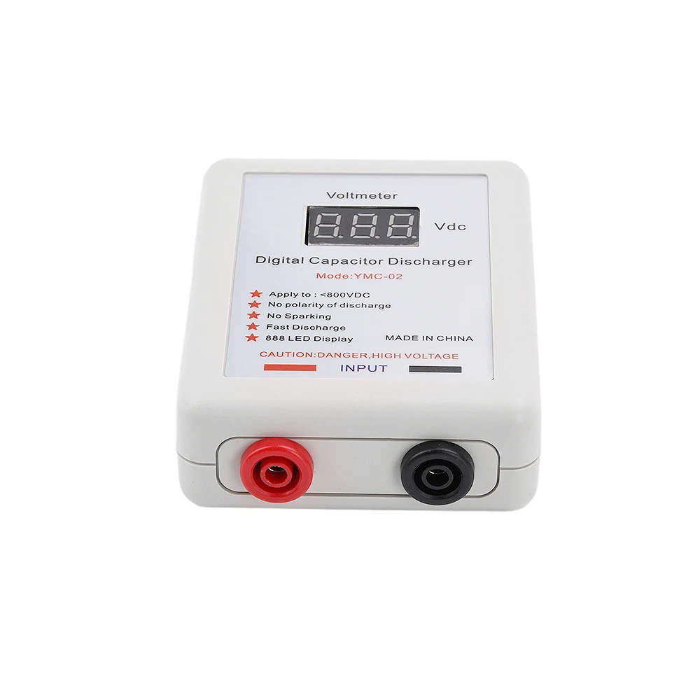 800V Digital Capacitor Voltage Tester Fast Discharger High Volt Discharging Tool Electronic Repair Display Matenance Protection