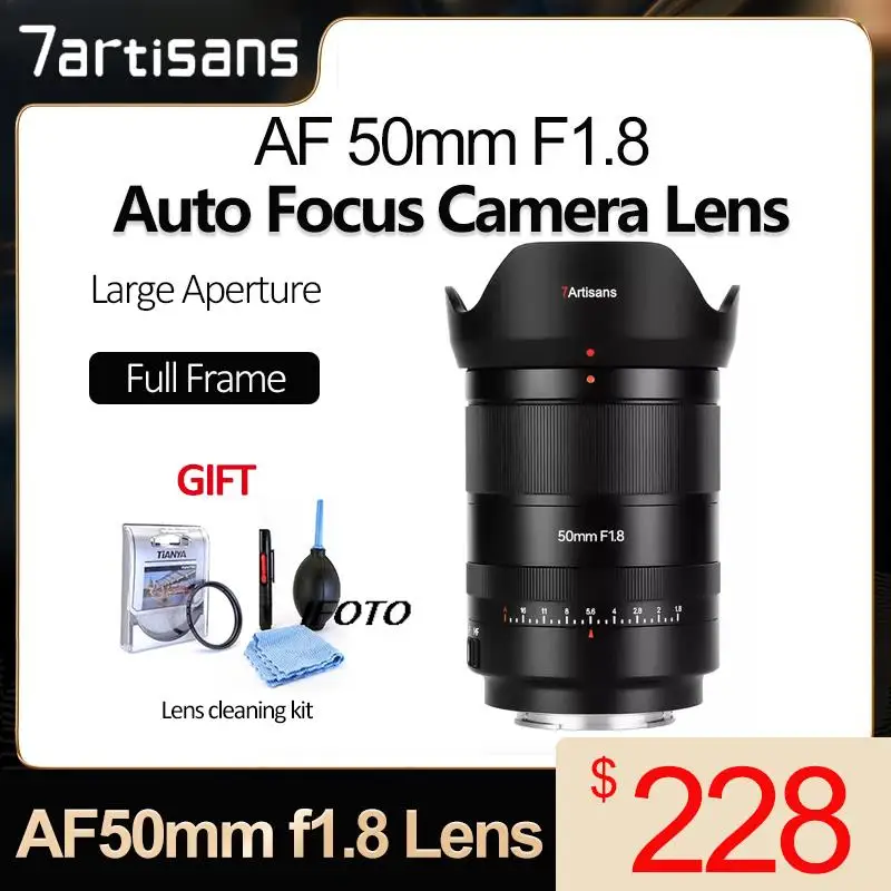 

7artisans AF 50mm F1.8 STM Auto Focus Lens Full-Frame Large Aperture Prime Lens For Sony FE ZVE10 A6000 A7C II For Nikon Z Z7II