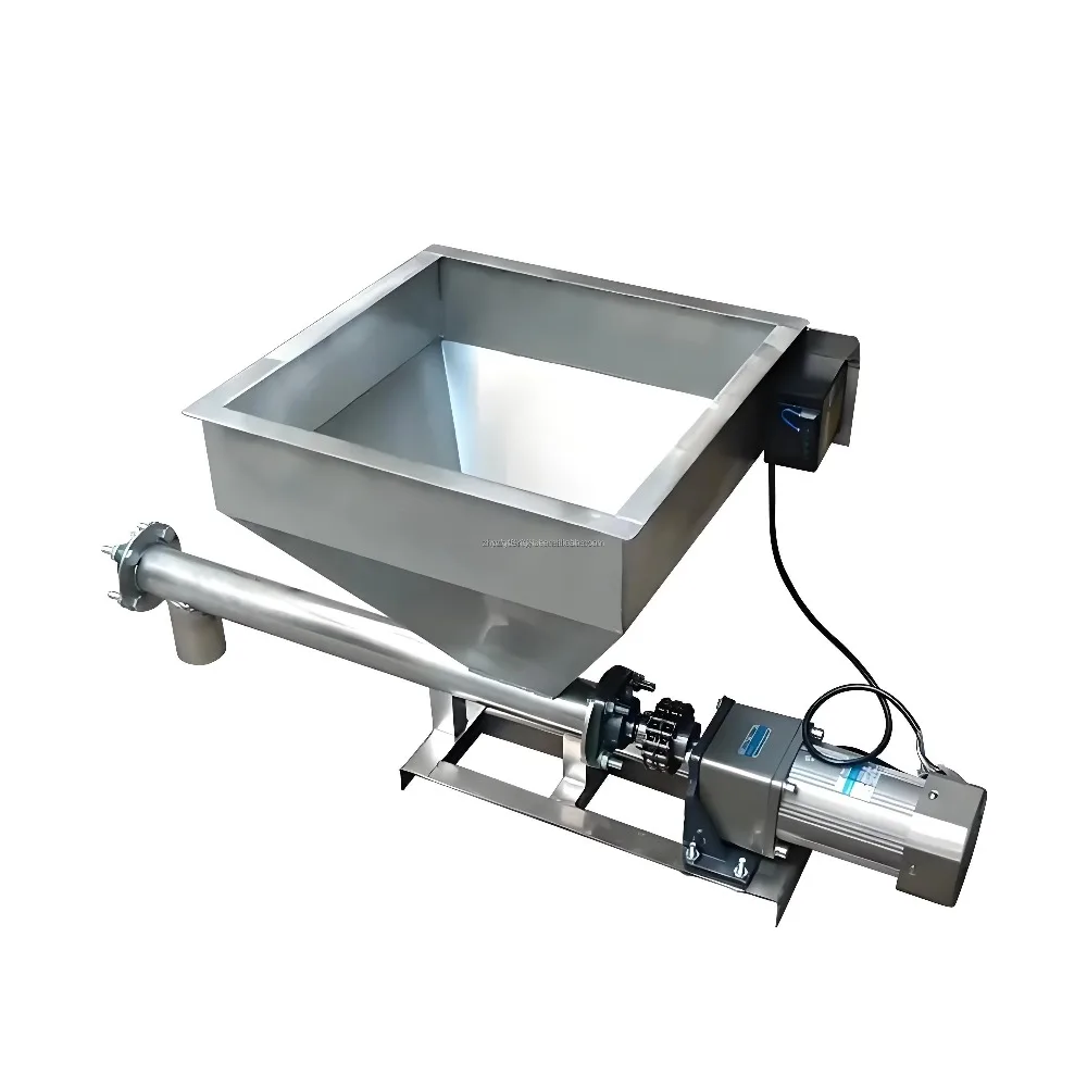 Small stainless steel horizontal conveyor with automatic speed regulation and new type masterbatch feeding screw