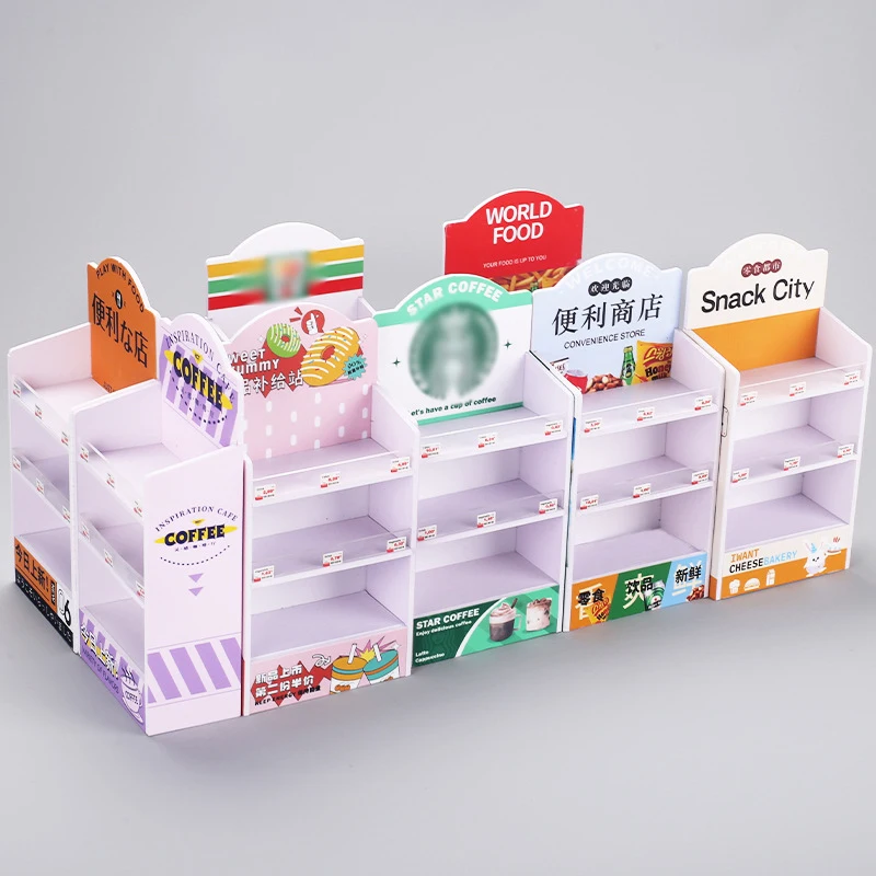 30Pcs Miniature Cute Drink Food Supermarket Store Shelf Dollhouse Accessories Pretend Play Furniture Cabinet Shelf Kitchen Gift