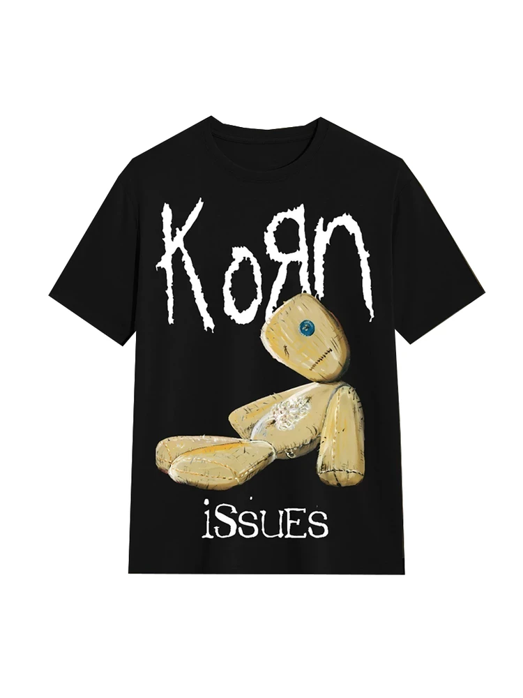 

KORN Band New Men's ort Sve T-irt k Metal Ro American Vintage High Street Harajuku Direct Spray Cotton Summer Fas...