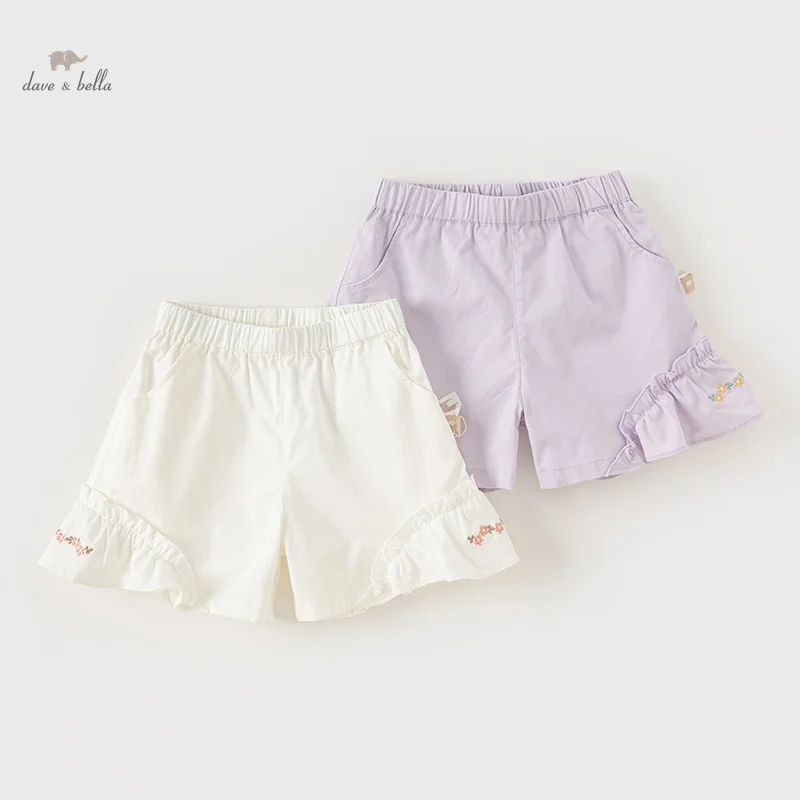 Dave Bella Children Shorts 2024 New Summer Girls Baby Thin Cool Fashion Casual Cute Loose Shorts Sport Seaside DB2240568