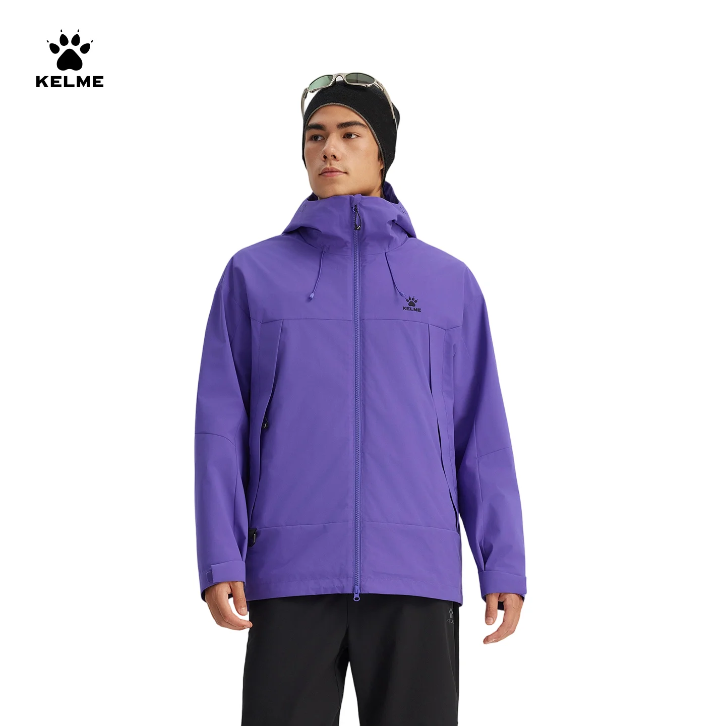 KELME Men's 3-in-1 Outdoor Jacket Winter Hiking Woven Shell with Detachable Fleece Liner, 2-Piece Set