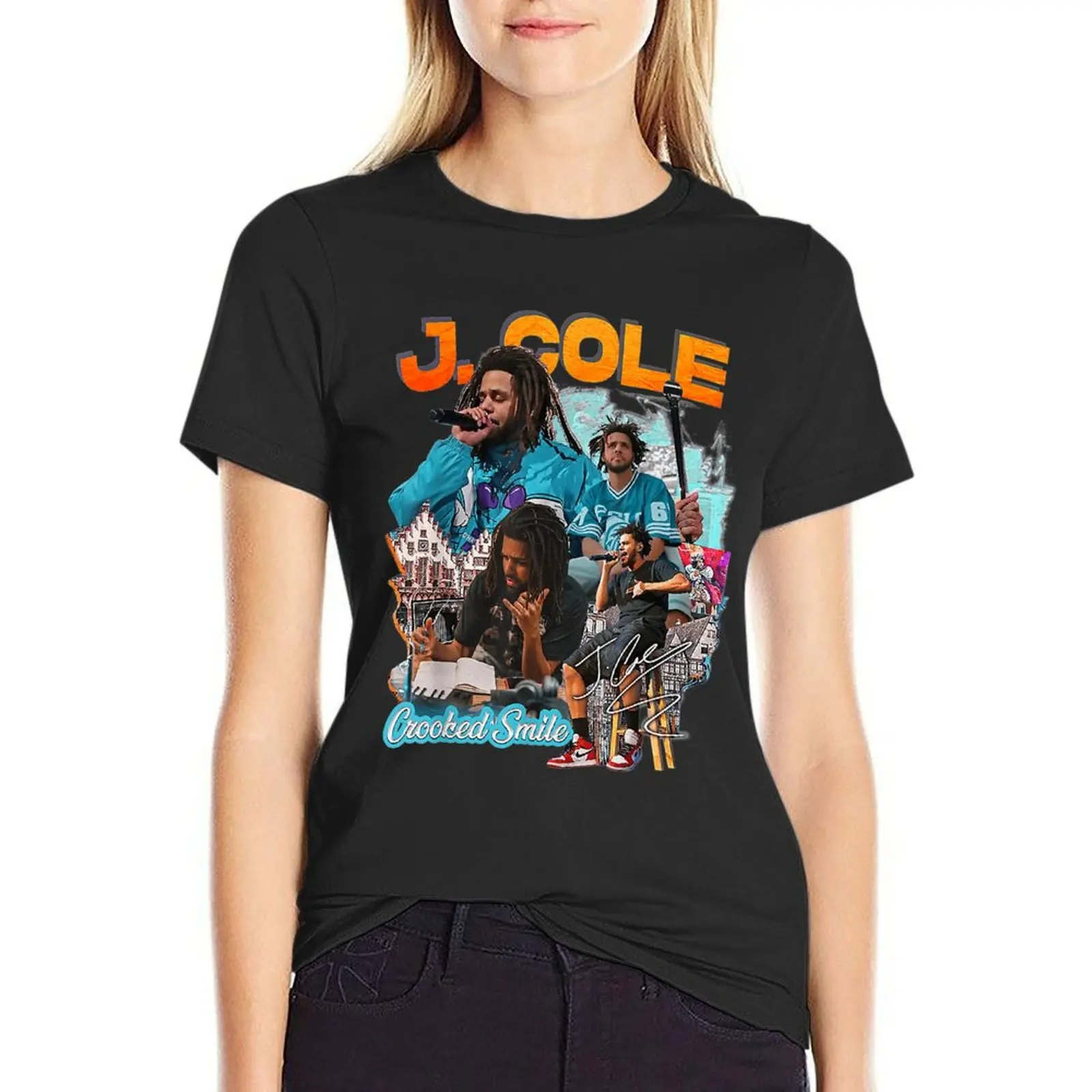 

J.Cole Tee For Men Women Rapper Retro Vintage T-Shirt plus size tops animal print blacks Blouse Womens graphic t shirts