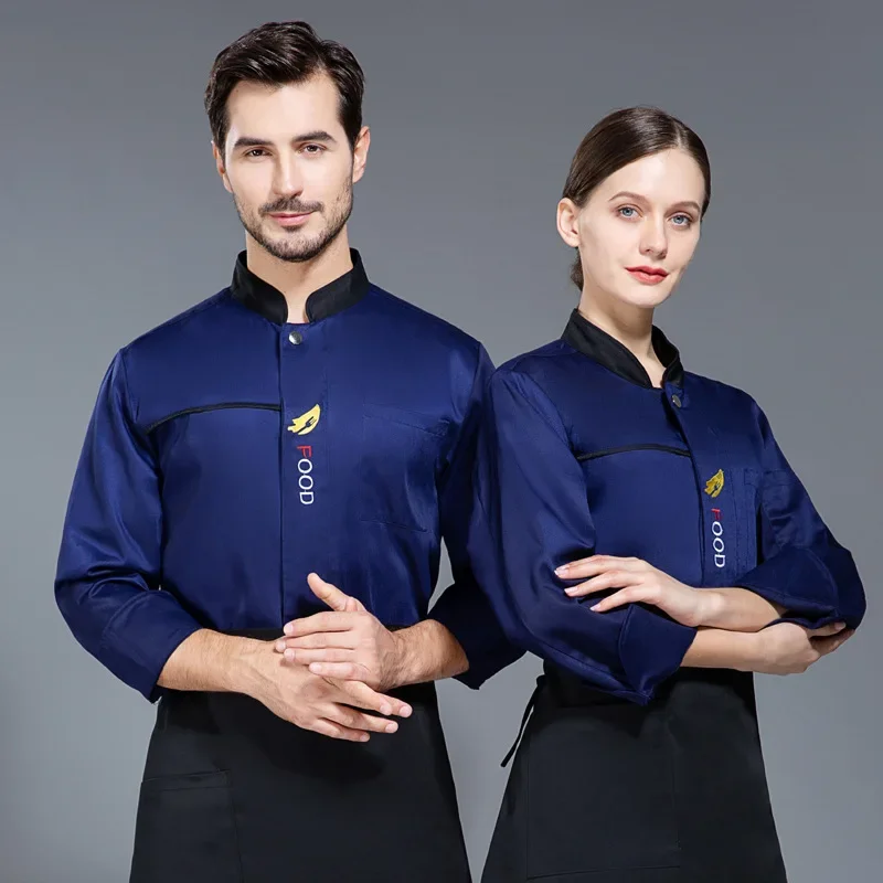 c115-chef-jacket-catering-long-tunic-work-wear-clothes-hat-restaurant-uniforms-coat-women-kitchen-cook-chef-shirt-chef-coat