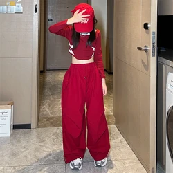 Teen Girls' Clothing Set Spring Fall New Child Cotton Tops T-shirt+Causal Cargo Pants 2pc Kids Korean Kids Outfits Tracksuits