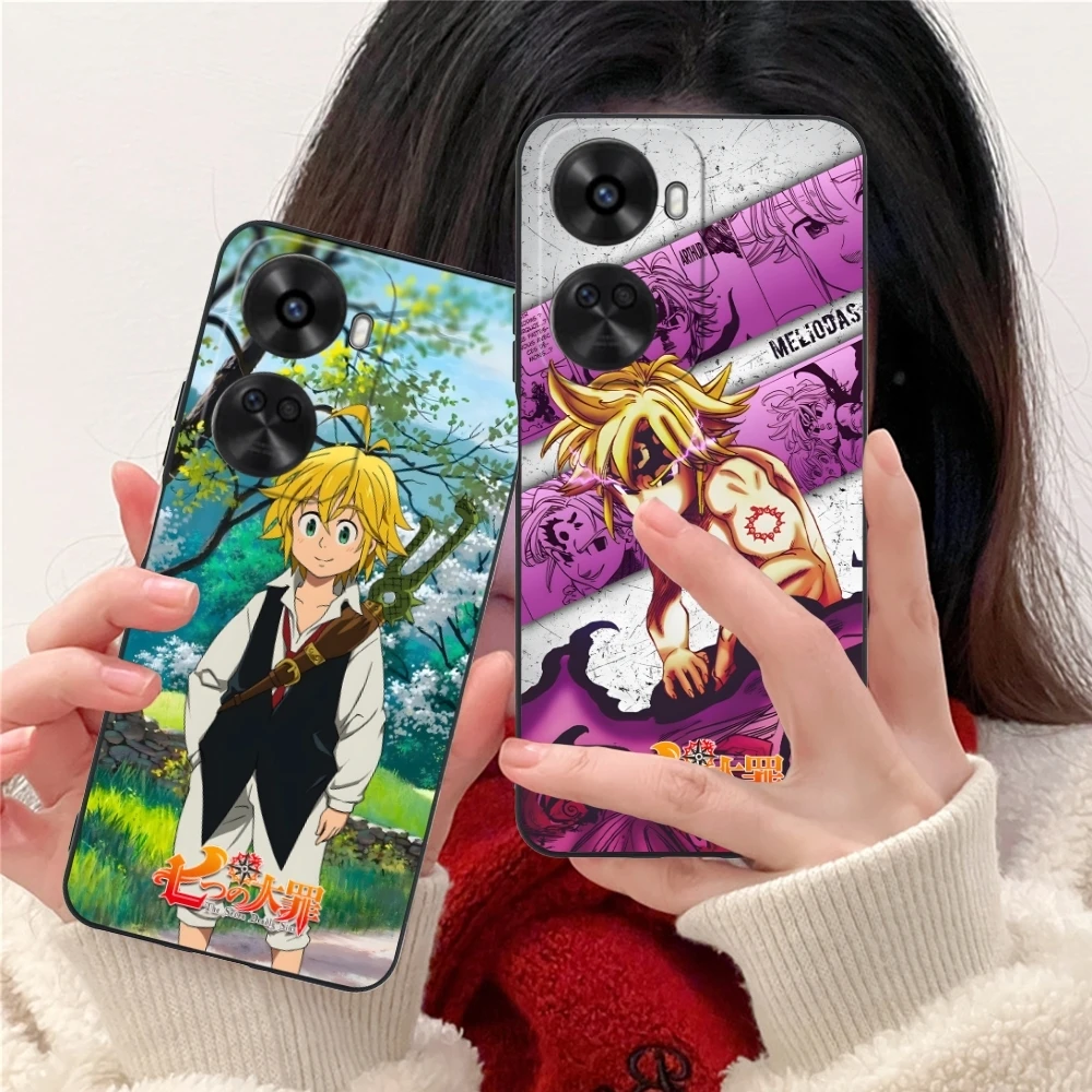 Seven Deadly Sins Meliodas Cell Phone Case for Huawei Nova 12 11 10 9 8 7 Pro SE 5G Black Soft Phone Cover Shell