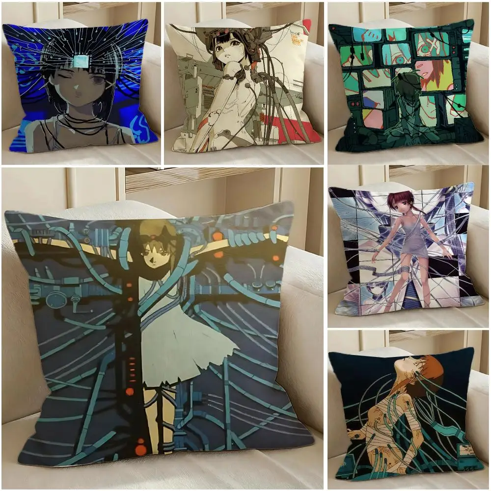 Serial Experiments Lain Cushion Cover Pillow Short Plush Warm CreamStylel Cushion for Living Room Bedroom Sofa Ideal for Gifting