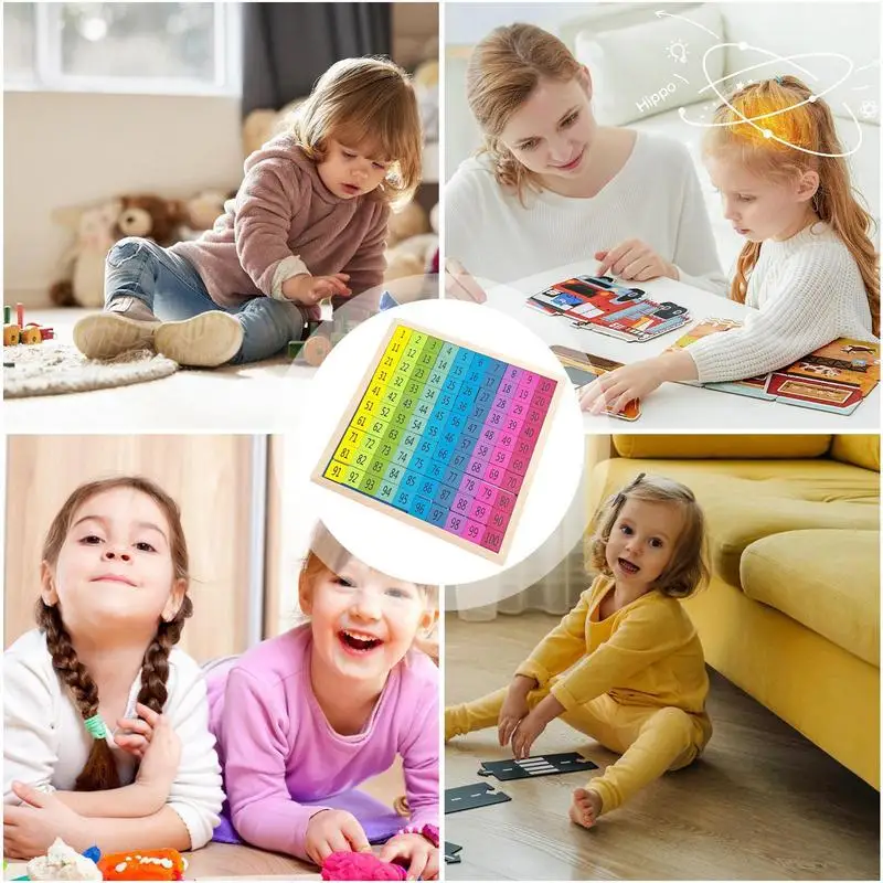 Houten Montessori Honderd Bord Wiskunde 1 Tot 100 Opeenvolgende Nummers Tellen Speelgoed Montessori Educatief Houten Speelgoed Voor Kind