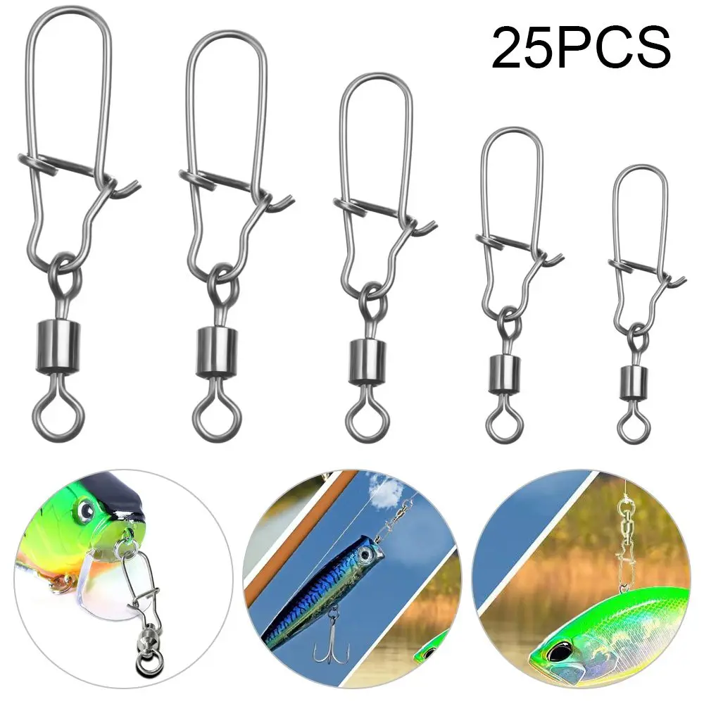 Fishing Hooks Fishing Buckle Pin Swivels Tackle Fishing Accessories Stainless Steel Snap Eight-ring Connector Fishhook Swivels