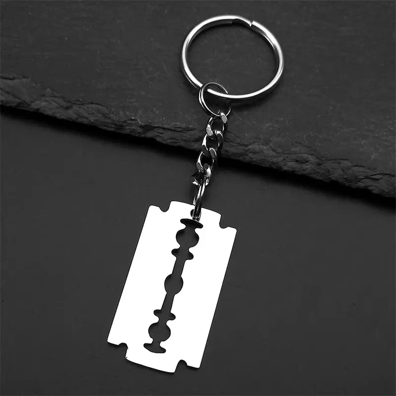 Hiphop Razor Blade Pendant Necklace Men Stainless Steel Male Knife