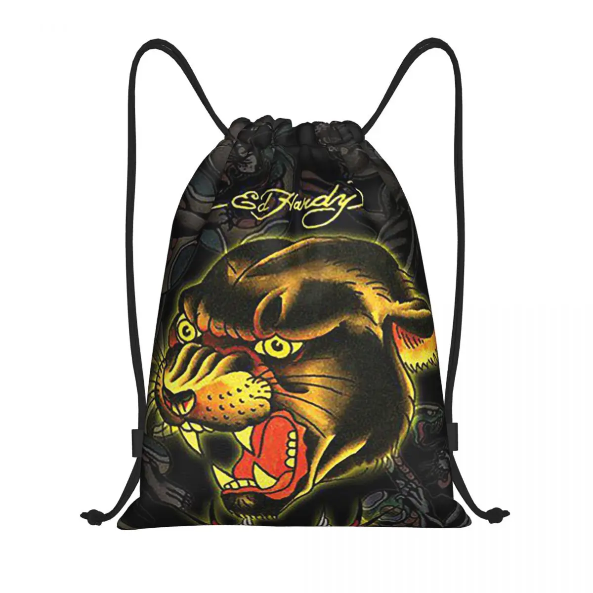 

Ed-hardy Tattoo Tiger Skull Backpacks Casual Drawstring Bags Sports Bag Book Bags for Man Woman Students