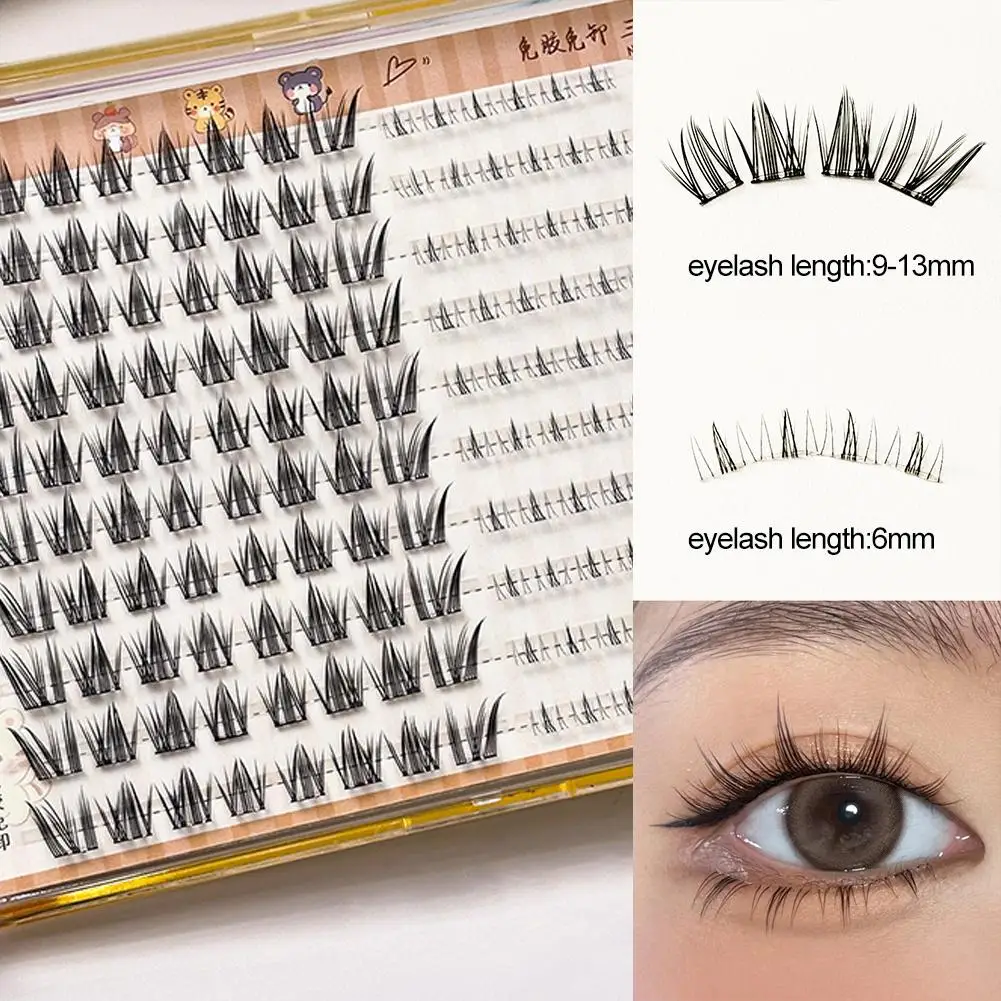 رموش صناعية خالية من الغراء ذات سعة كبيرة مزيج الرموش كتاب نظرة طبيعية رموش مانغا العنقودية ملابس يومية سهلة التطبيق