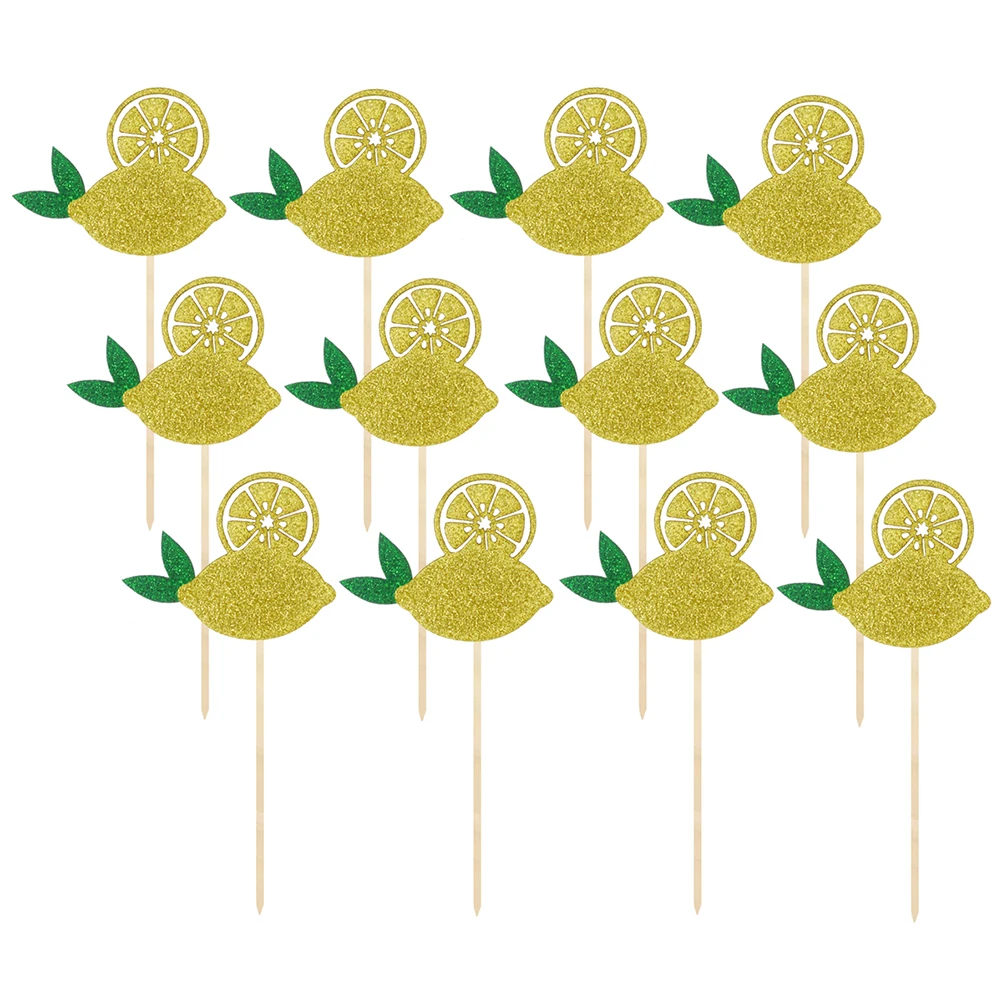 

12 Pcs Topper Fruits Fruits Cake Topper Picks Party Cake Decoration Decoration Watermelon Inserts Bamboo Sticks Reusable