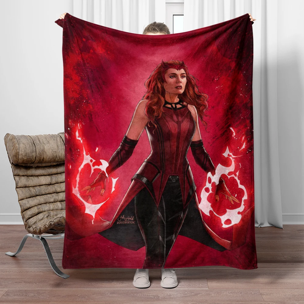 Scarlet Witch Cartoon printed flannel thin blanket. Four seasons blanket. for sofa,beds, living room,travel picnic blanket gifts