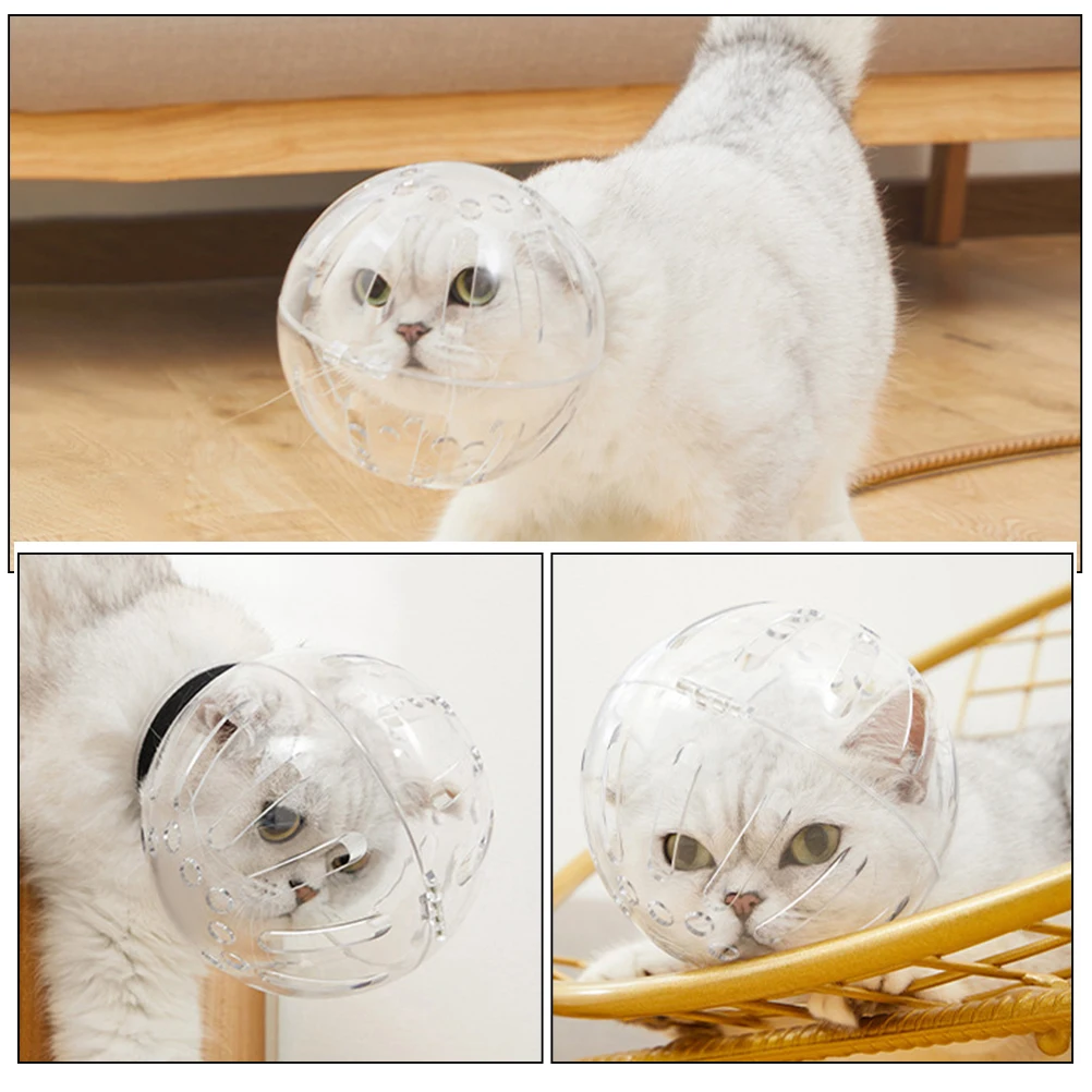 

Pet Hood Cat Deterrent Devices Transparent Muzzle Bite Supplies Headgear Face Cover Abs Accessories