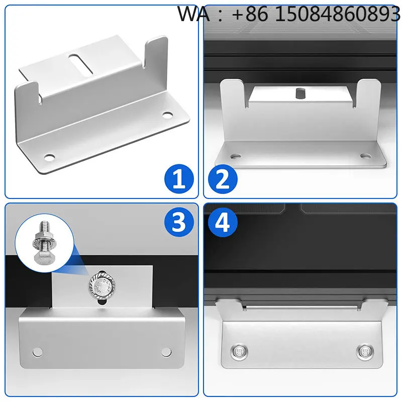Z Shaped Solar Panel Wall Mount Bracket, PV Fixing Frame Accessories, Universal Solar Energy Hardware Parts for Indoor Outdoor S