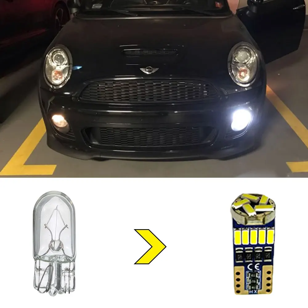 2 قطعة W5W LED أضواء خطأ مجاني Canbus 12 فولت 168 T10 LED لسيارات BMW E46 ميني كوبر F54 F55 F56 R52 R53 R55 R56 أضواء وقوف السيارات