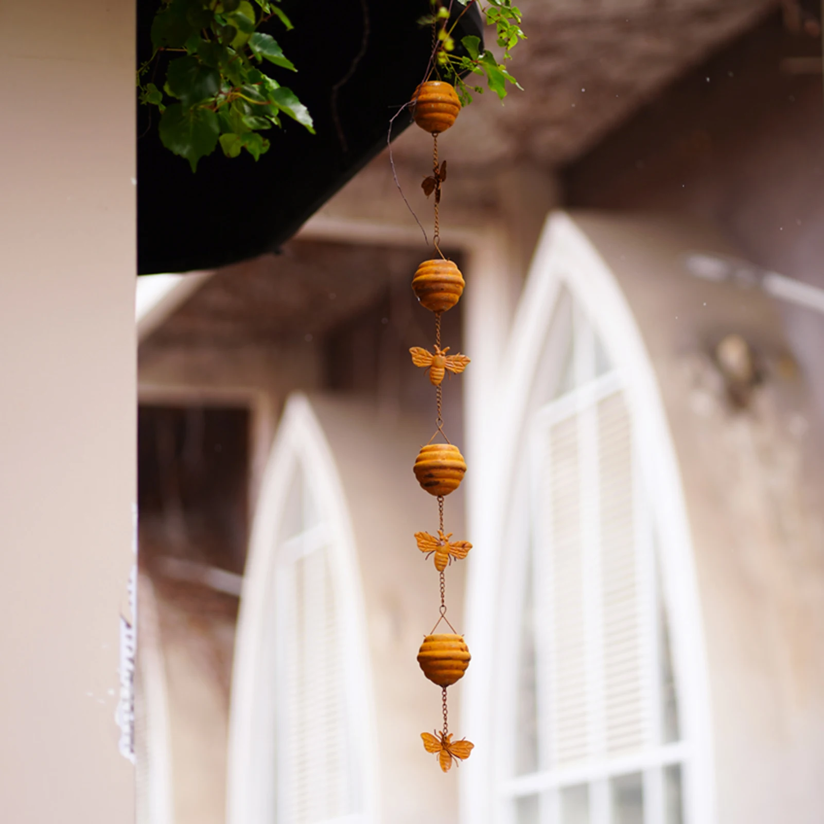 

Garden Honeycomb Rain Chains For Outdoor Use Easy 1.2 M Metal Rainwater Drainage Chain Outdoor Garden Decoration