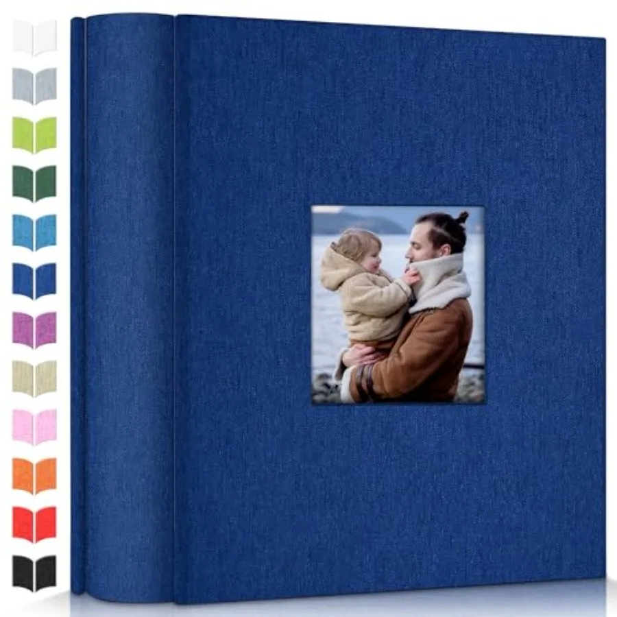 

Photo Album 4x6 with 0, Slip-in Picture Albums, Linen Cover Memory Book with Front Window, Page Vertical Photo Book for Wedding