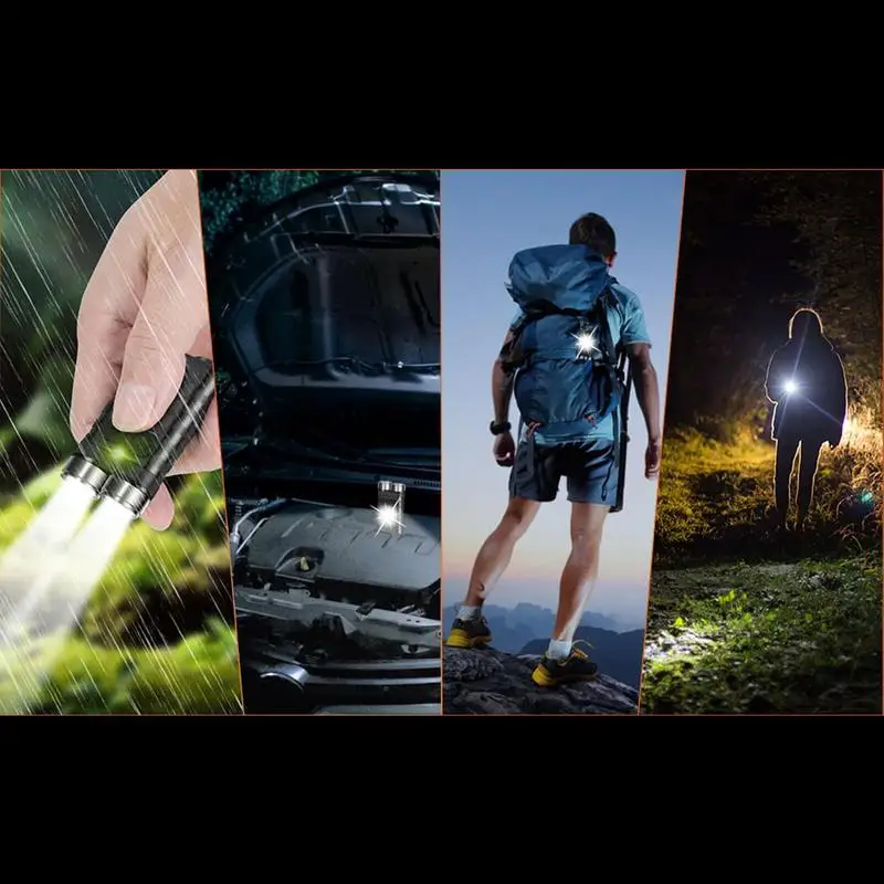 Pocket Led Flashlight 1000Lm Beeping Sound Outdoor Light Keyring Torch Multifunctional Ultra Bright Waterproof Handheld Pocket