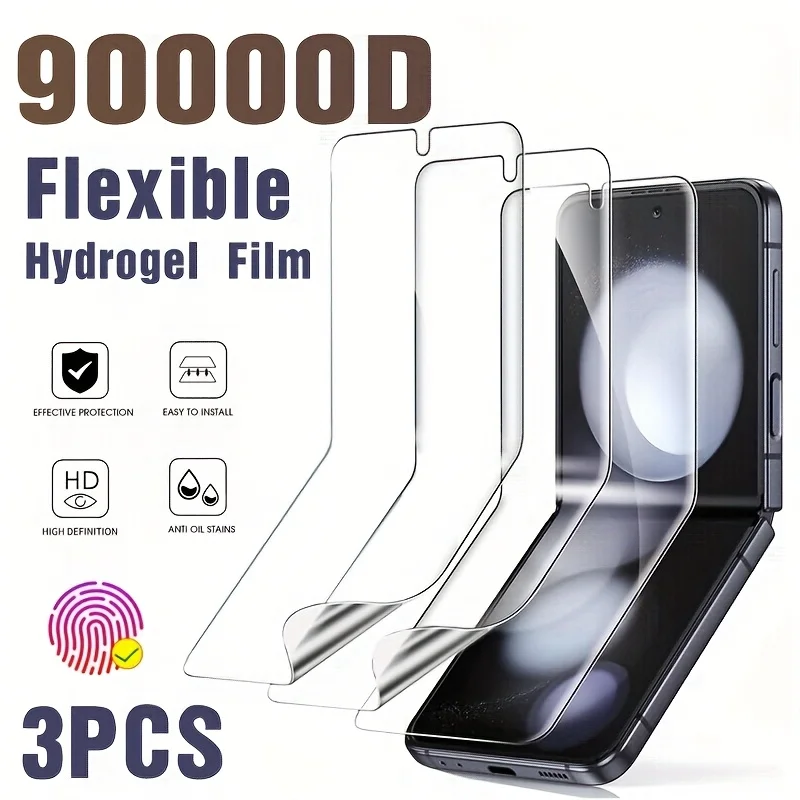 3 pcs Ultra HighDefinition Hydrogel Film Screen Protector, Ultra-Thin, Fingerprint Unlock Compatible, Compatible With Samsung